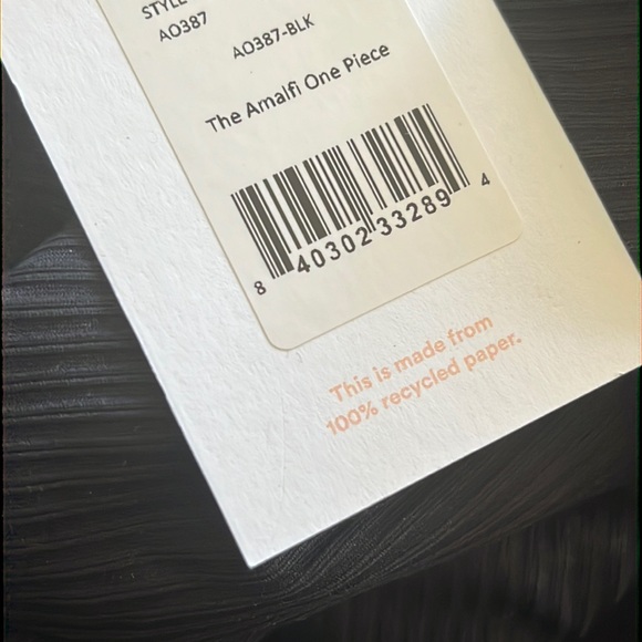 NWT Andie swim amalfi one piece ribbed black - Picture 2 of 3